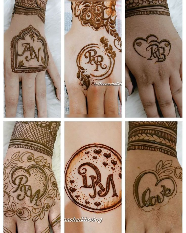 Baby Name Initials mehndi