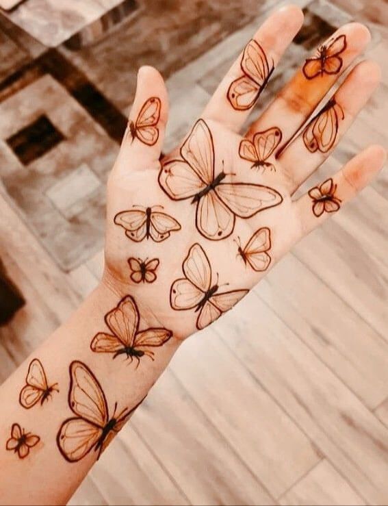 Butterfly Motifs mehndi design