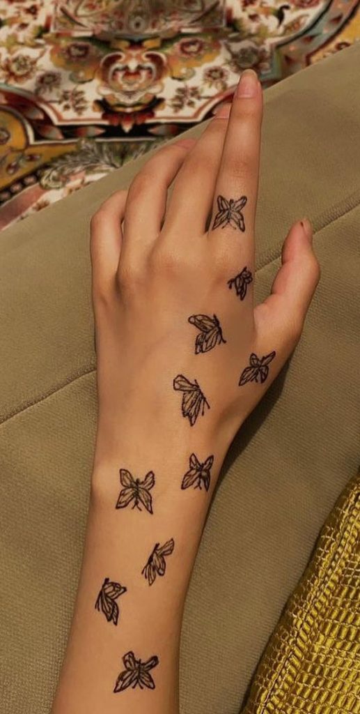 Butterfly design mehndi for kids