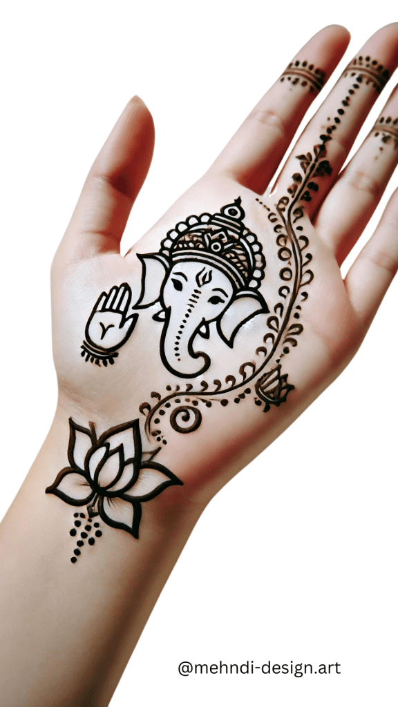 Cultural Symbols mehndi design for kids