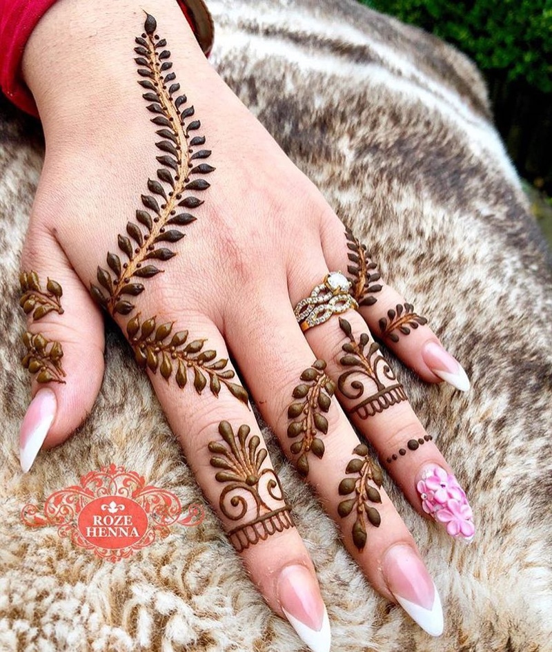 simple mehndi designs for back hand