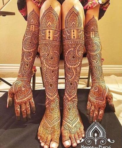 easy designs of mehndi for legs