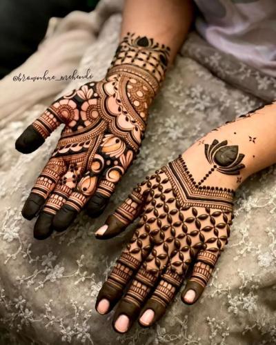 easy wedding dulhan mehndi design