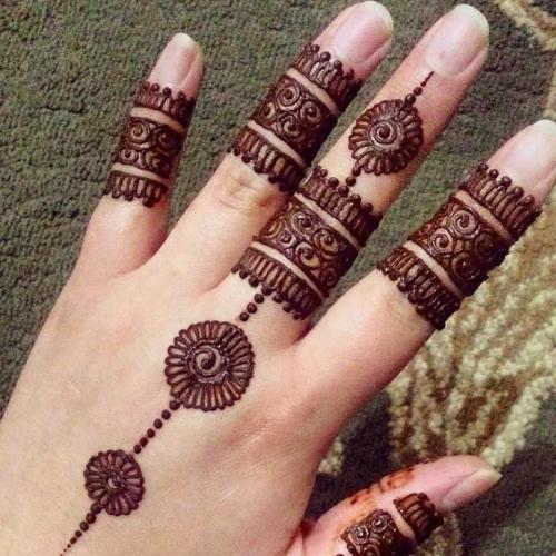 finger mehndi design for front hand
