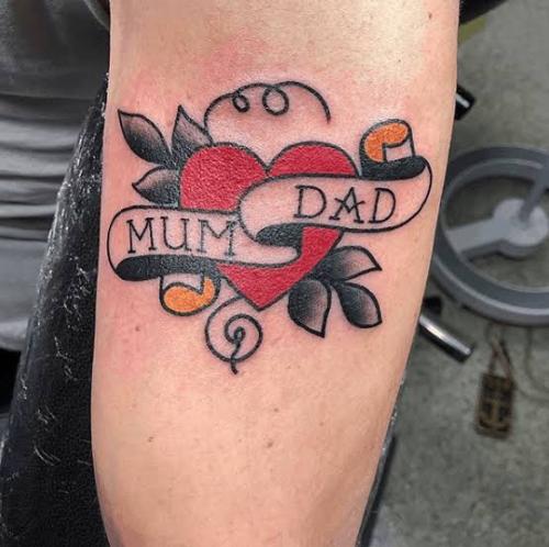 mom dad name tattoo