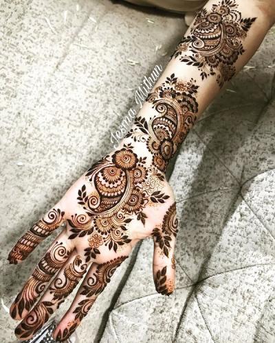 simple full hand mehndi designs for front hands